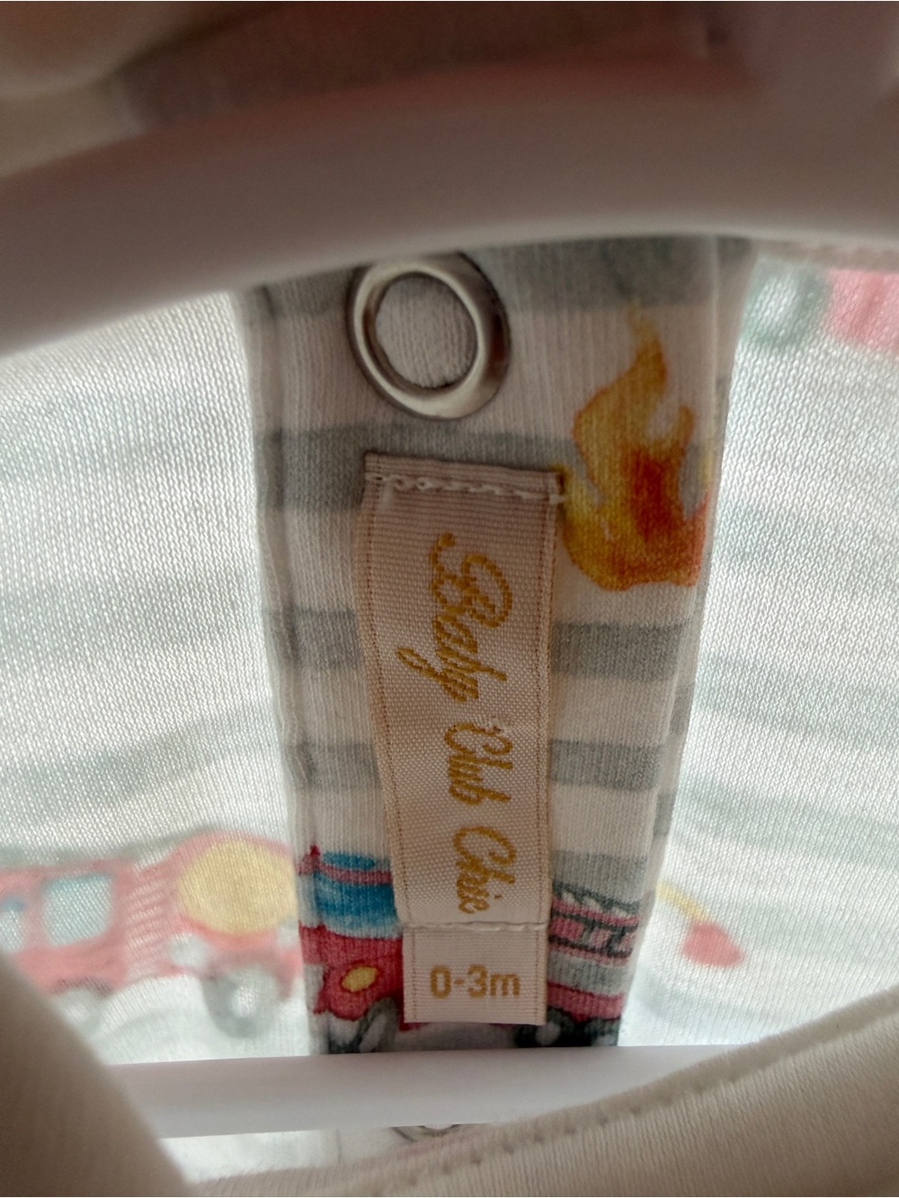 Baby Club Chic Firetruck Pima Cotton Bubble Romper Collared - Picture 3 of 4